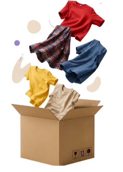 Teens (11-18 years) curated haul items in shipping box